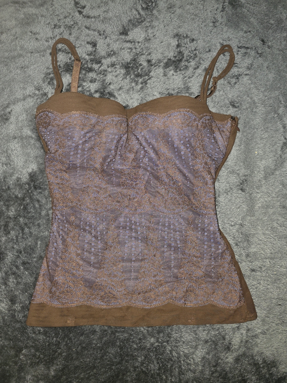 intimissimi Brown Lace-Trim Camisole with Built-In Cups - Picture 2 of 8